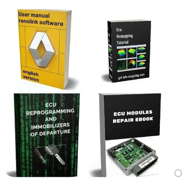 Pack 4 Books: Ecu Remapping Tutorial,ECU REPROGRAMMING AND IMMOBILIZERS OF DEPARTURE,REPAIR IN MODULES ECU,user manual renolink software - Image #1