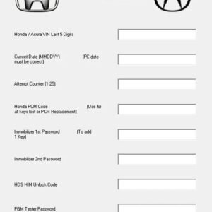 Honda Acura Code Generator Immobilizer