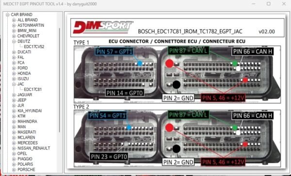EGPT Pinout Database PCMFlash Modules