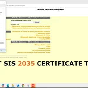 CAT SIS 2035 CERTIFICATE Patch TOOL