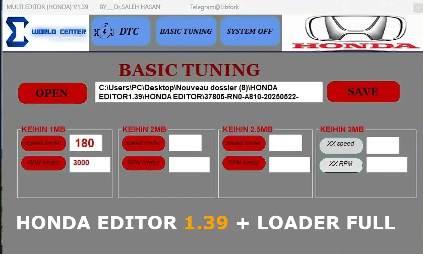 HONDA EDITOR 1.39 + LOADER FULL