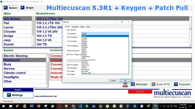 Multiecuscan 5.3R1 + Keygen + Patch