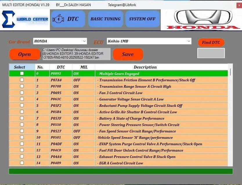 Multi Editor (Honda) 1.39 + Instruction Full